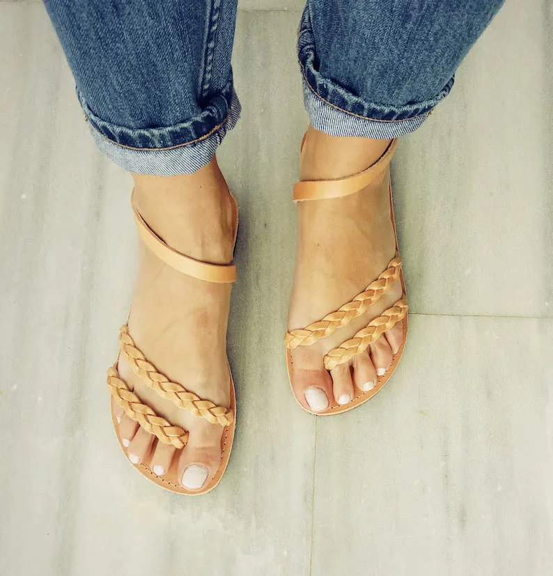 Classic braided leather sandals