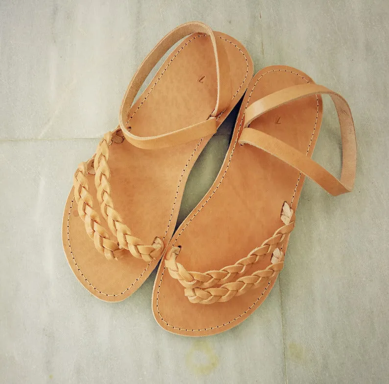 Classic braided leather sandals