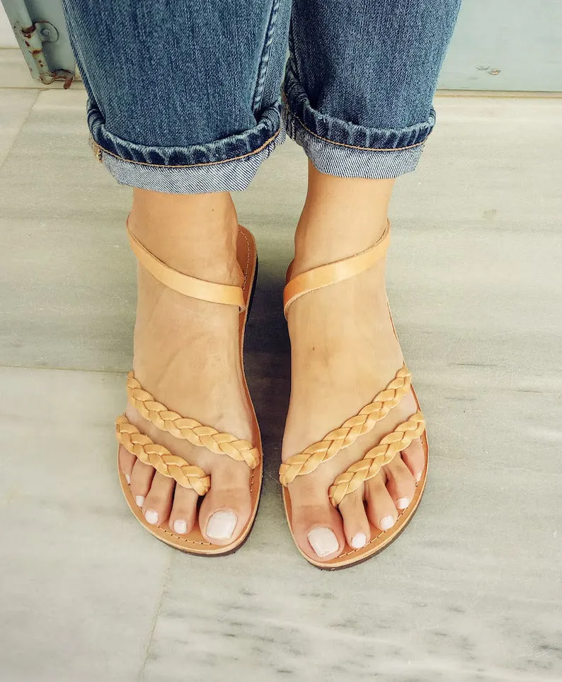 Classic braided leather sandals