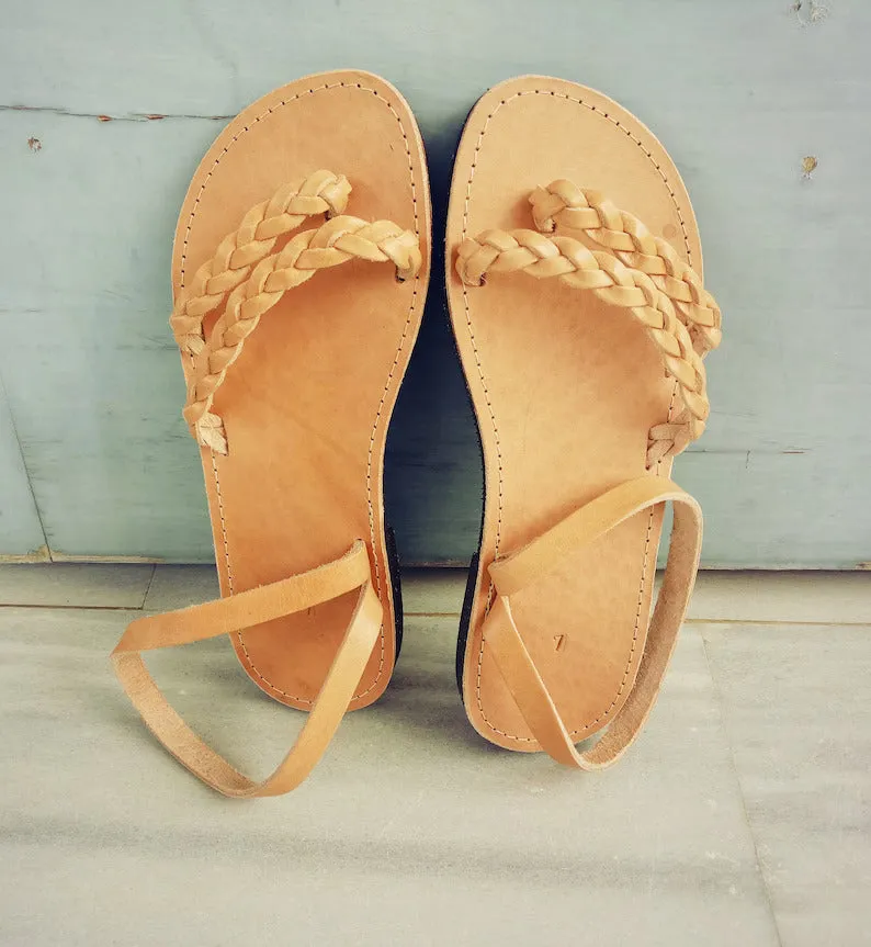 Classic braided leather sandals