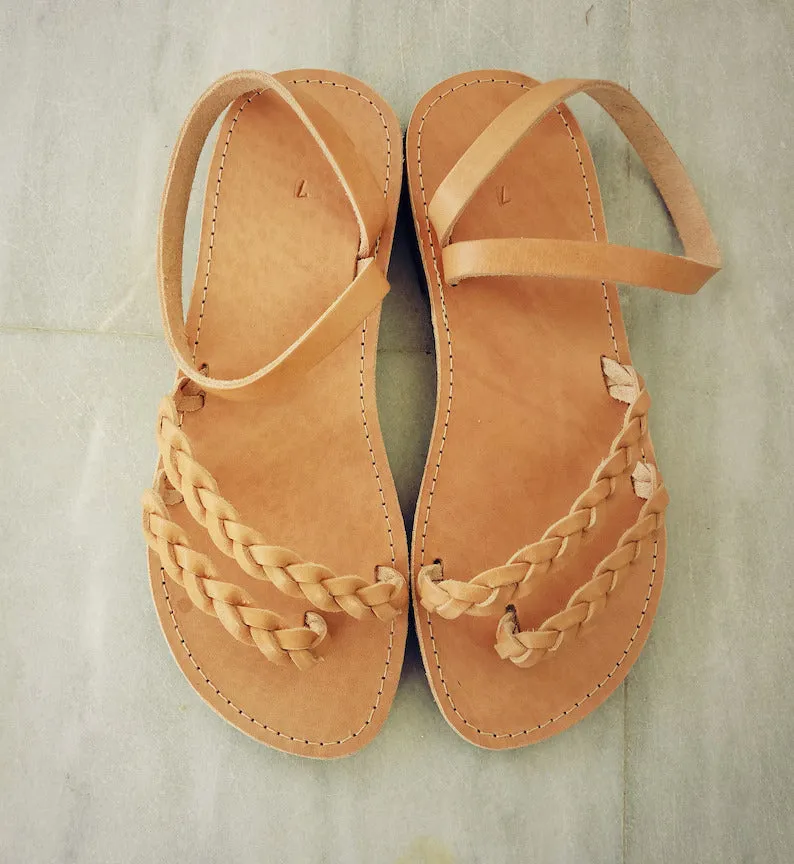 Classic braided leather sandals