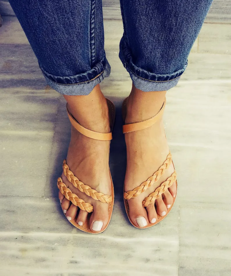 Classic braided leather sandals