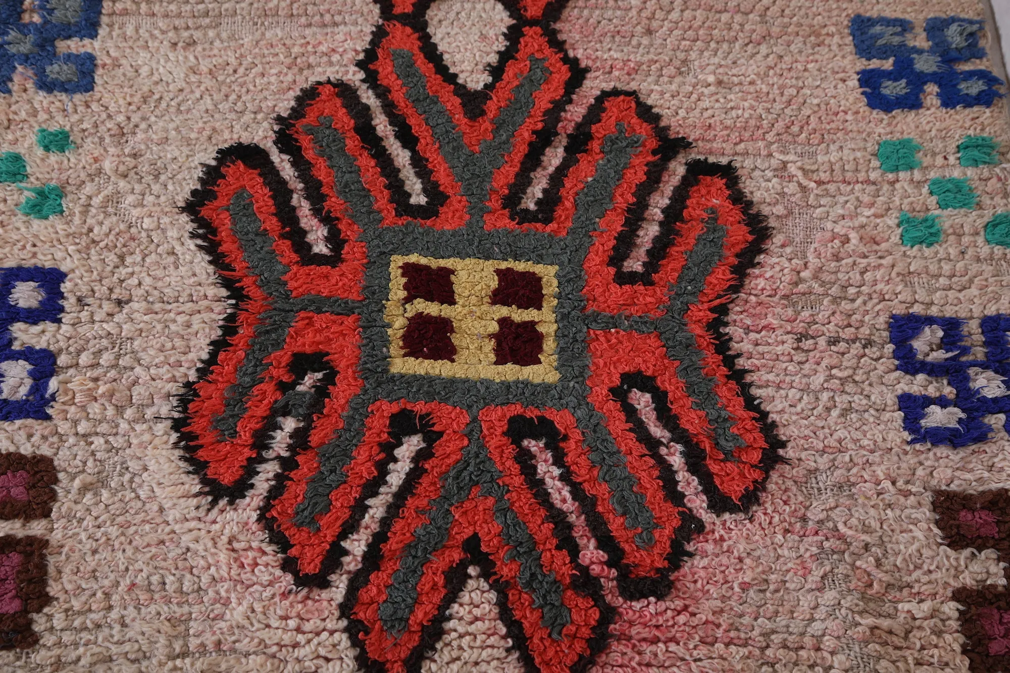 Colorful moroccan berber runner rug 2.7 X 5.9 Feet