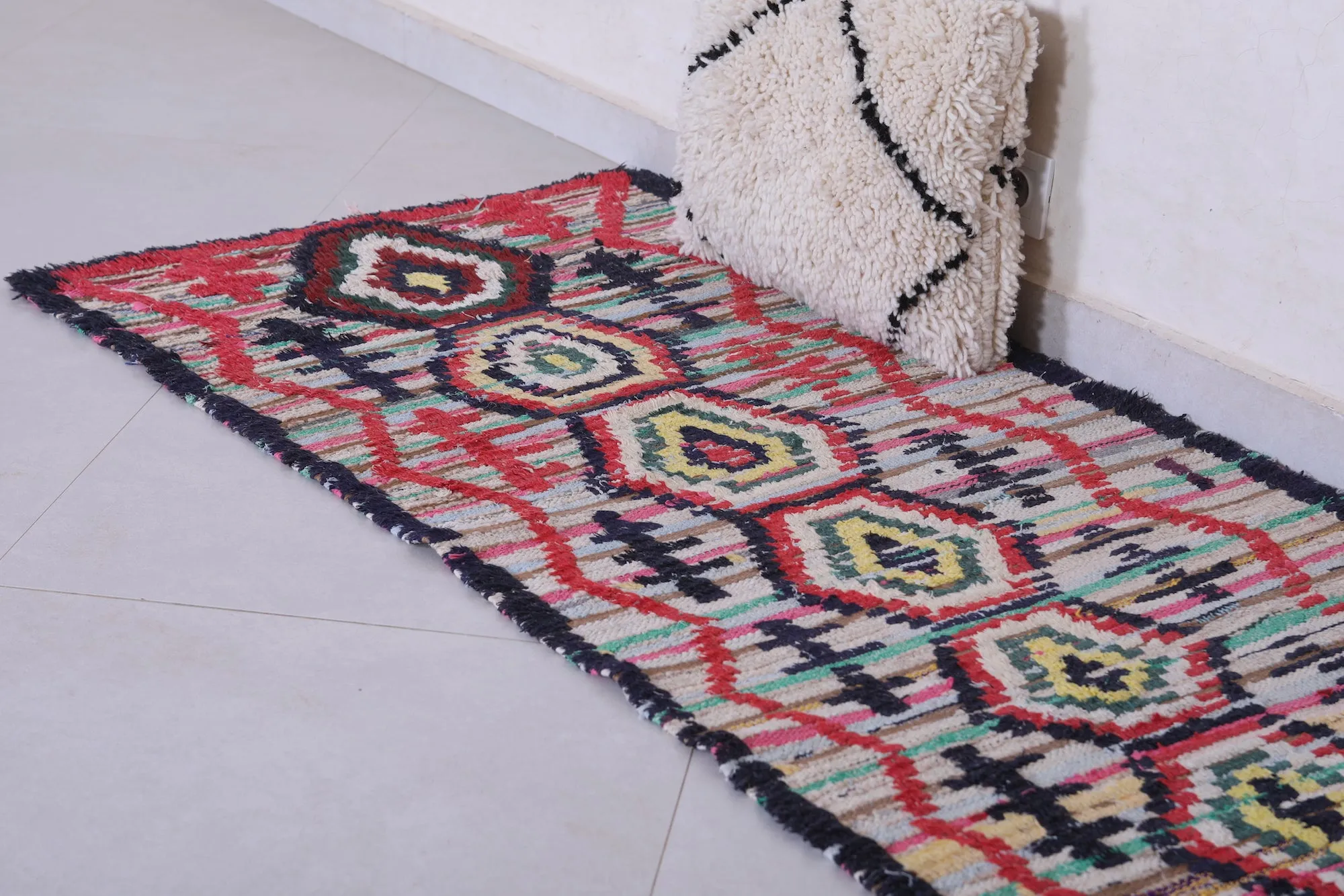 Colorful Moroccan Hallway Rug 2.4 X 6.4 Feet