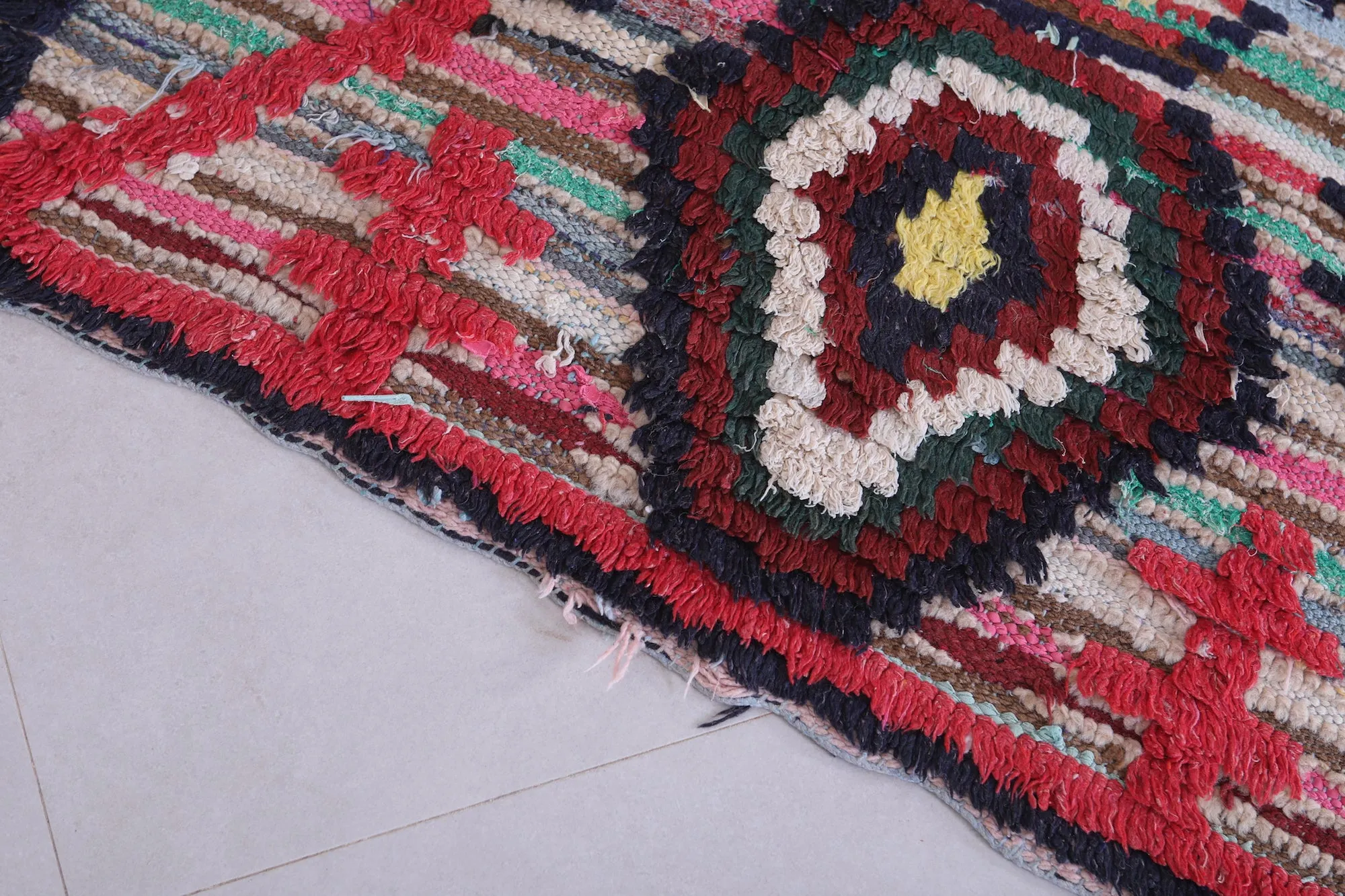 Colorful Moroccan Hallway Rug 2.4 X 6.4 Feet