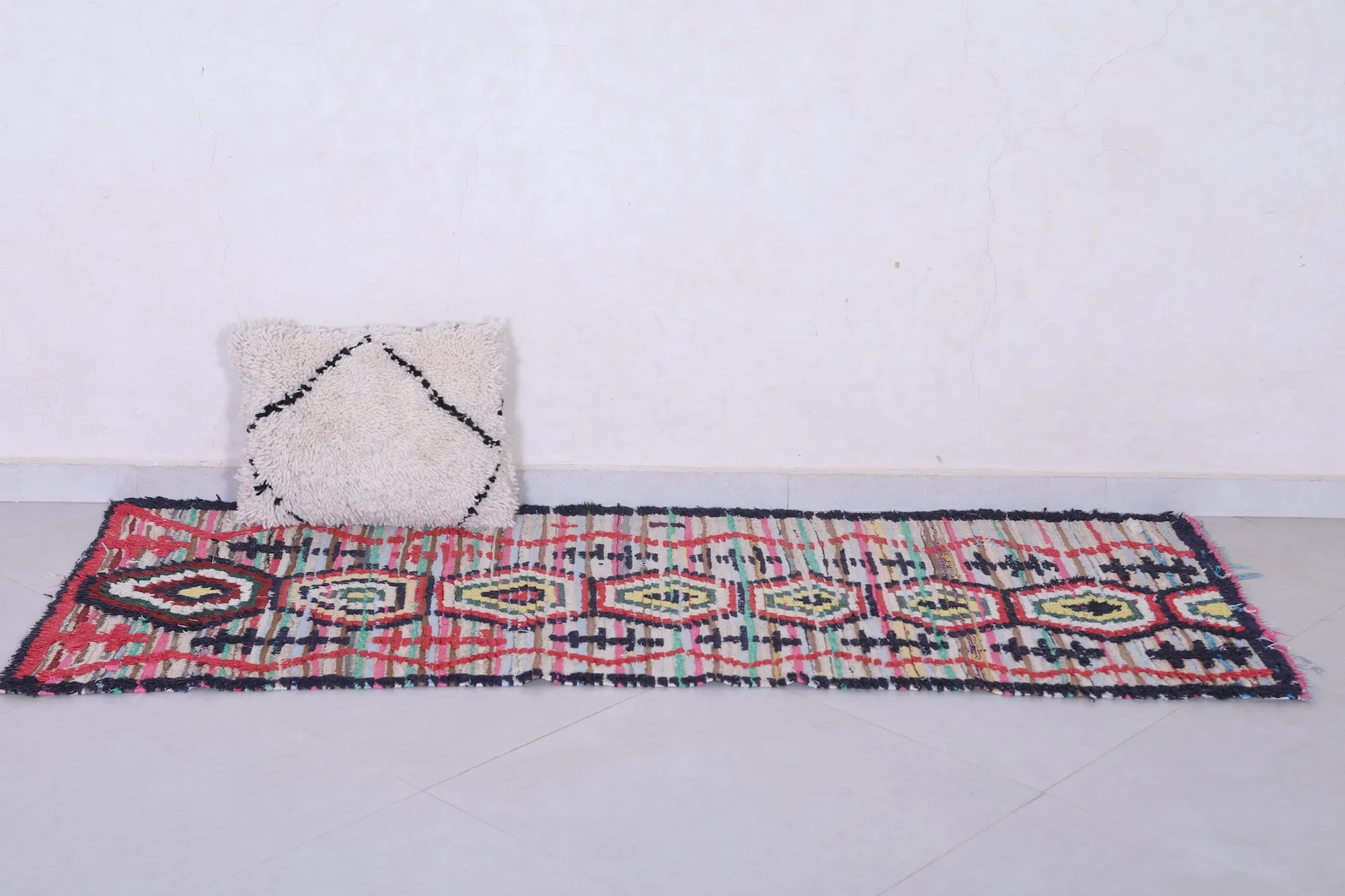 Colorful Moroccan Hallway Rug 2.4 X 6.4 Feet