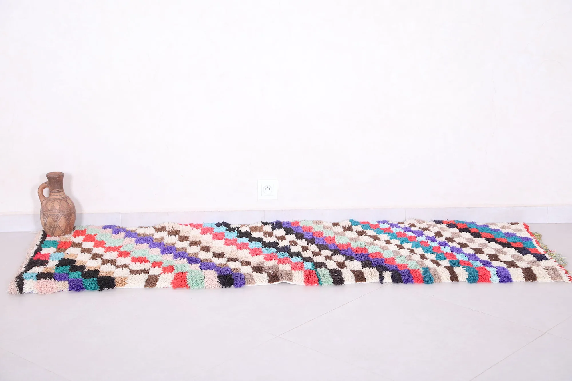 Colorful Runner Chess Rug 2.1 X 5.5 Feet