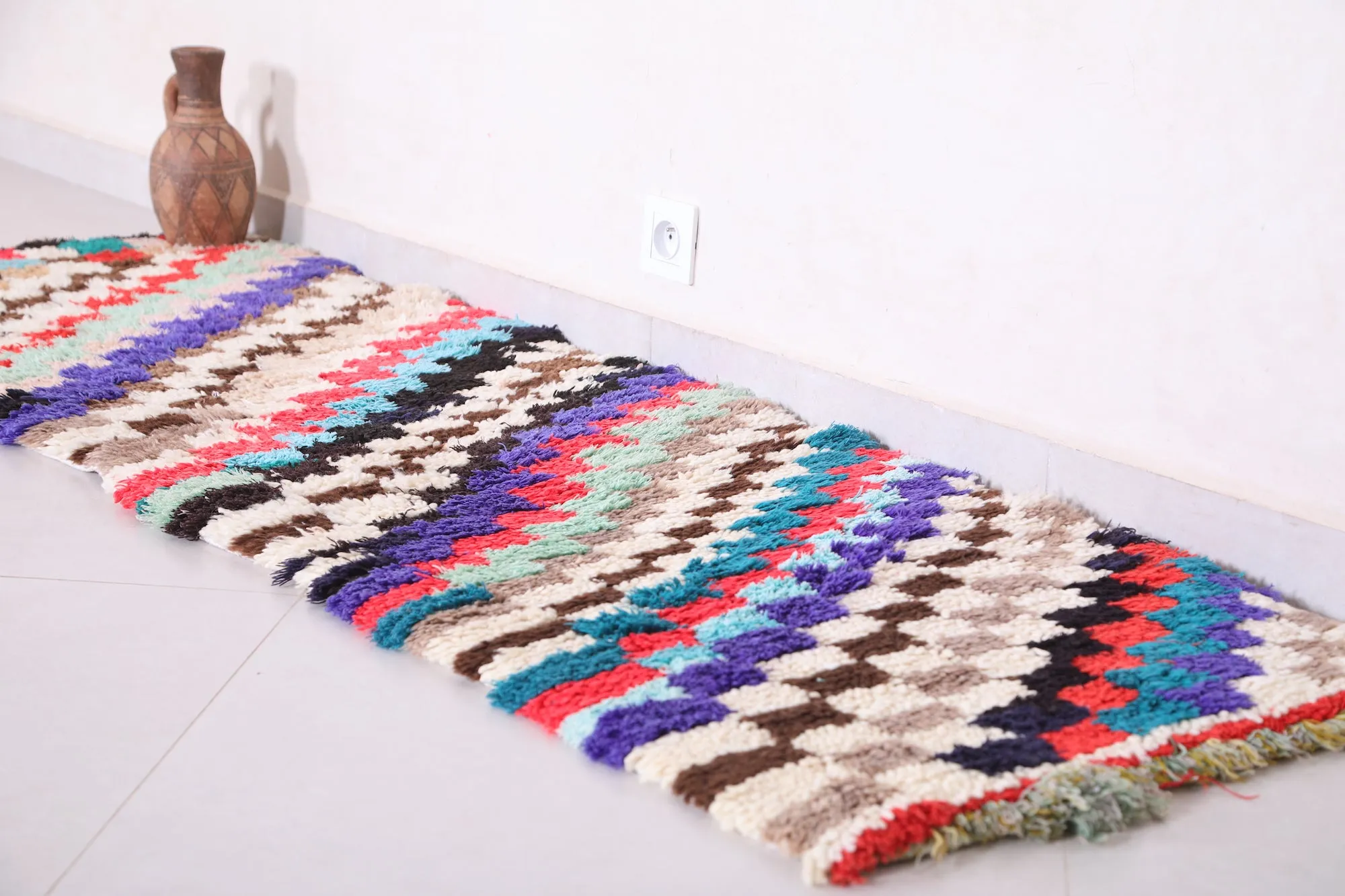 Colorful Runner Chess Rug 2.1 X 5.5 Feet