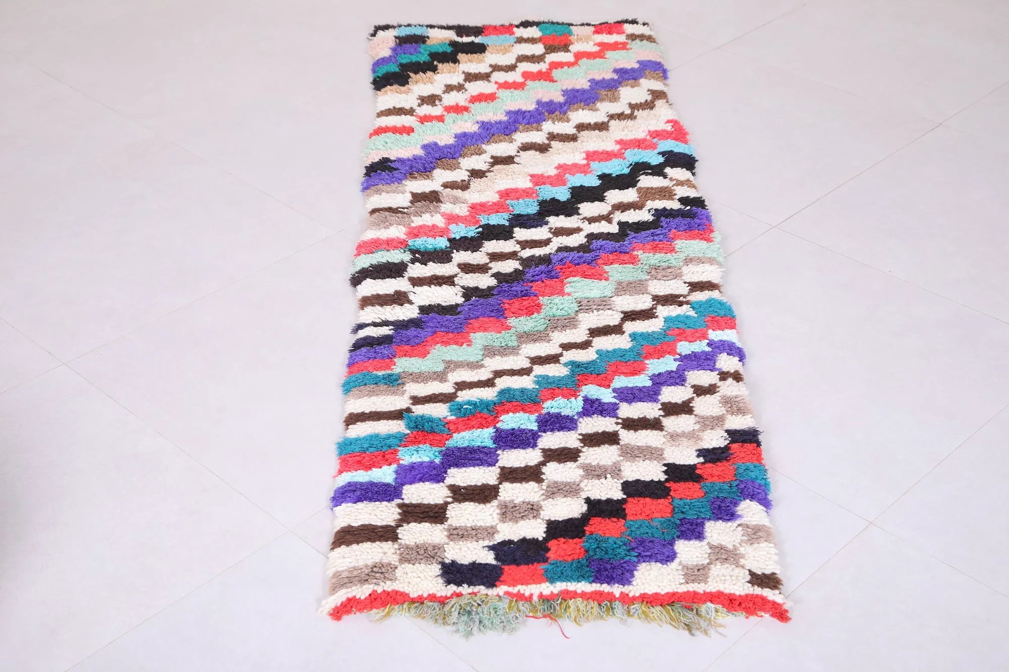 Colorful Runner Chess Rug 2.1 X 5.5 Feet