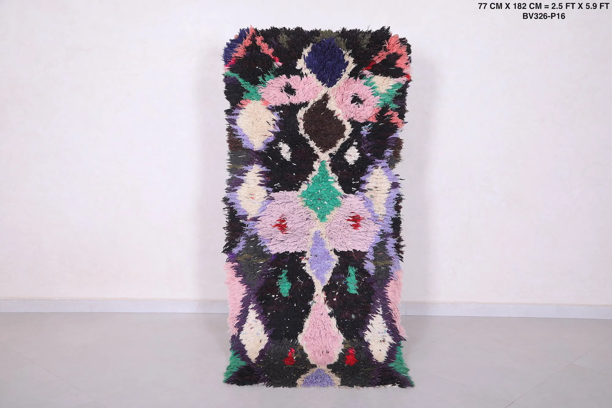Colorful Shaggy Runner Rug 2.5 X 5.9 Feet