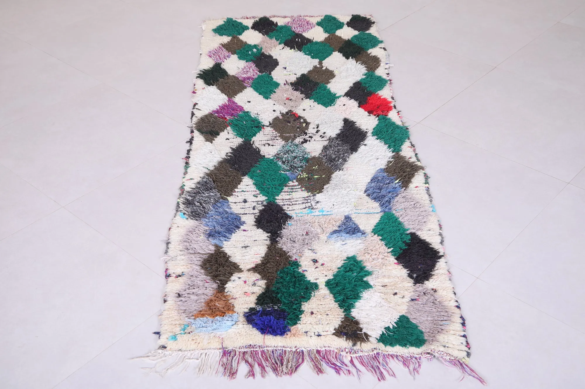 Colorful Shaggy Runner Rug 2.6 X 6.8 Feet