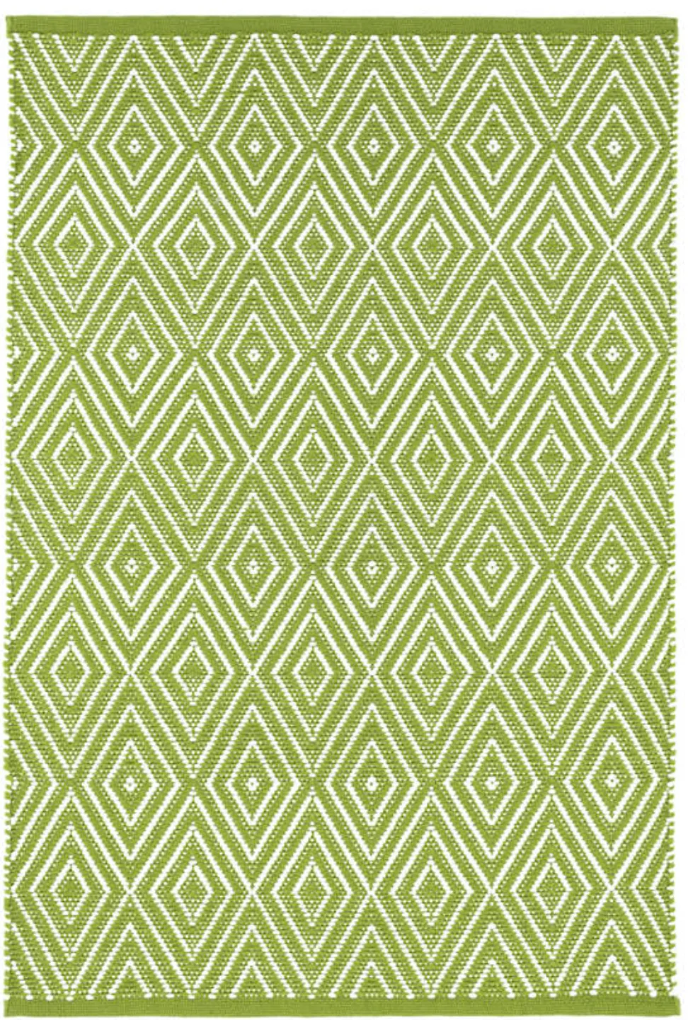 Diamond Indoor/Outdoor Rug - Sprout Green & White