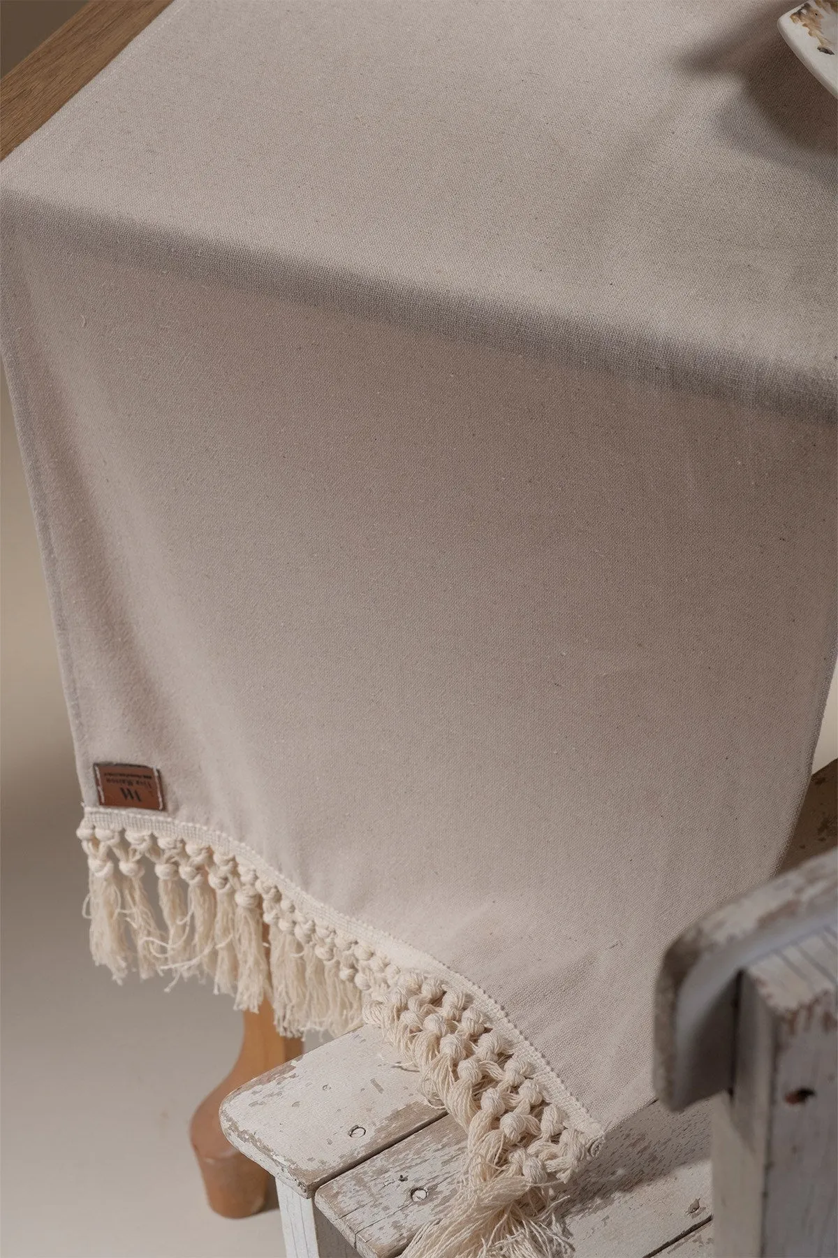 Ecru Fringed Table Runner