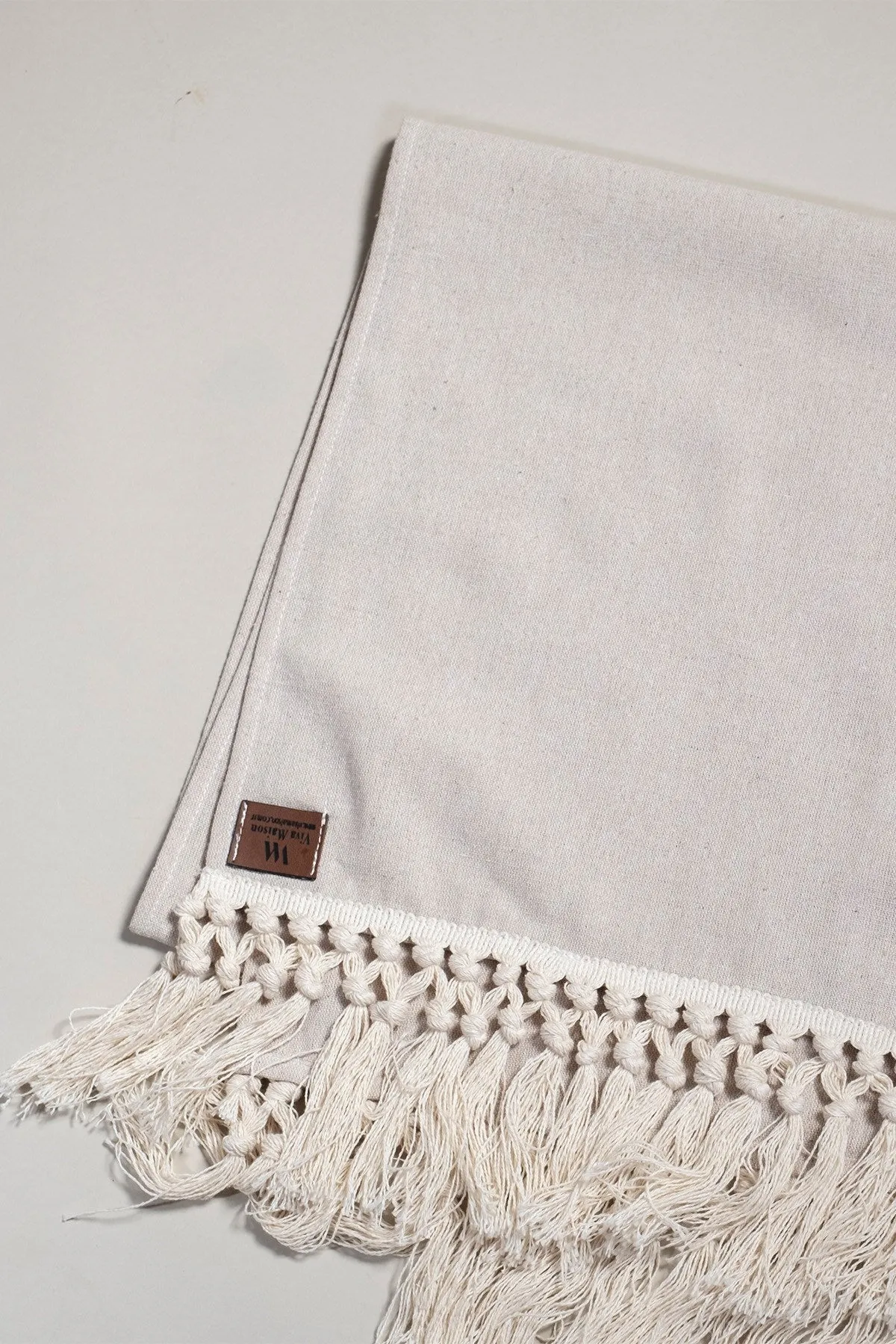 Ecru Fringed Table Runner