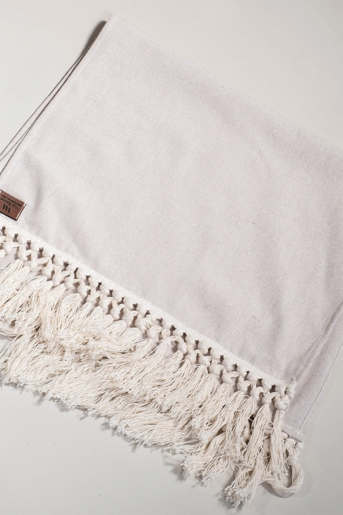 Ecru Fringed Table Runner