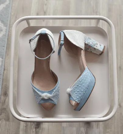.EN STOCK VIKA celeste-sky plumeti  Blossom TALLA 38.5