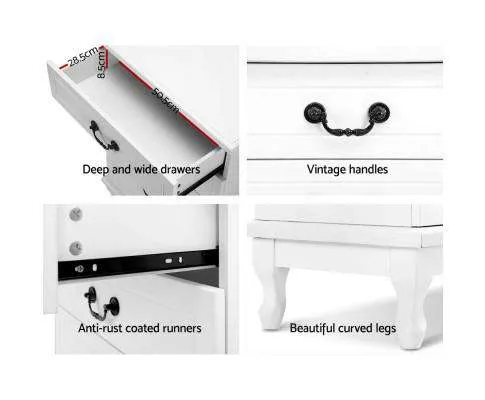 Five Chest of Drawers Organiser -White