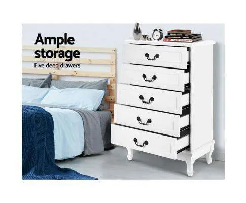 Five Chest of Drawers Organiser -White