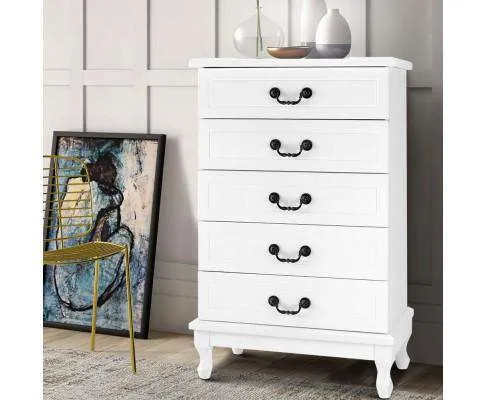 Five Chest of Drawers Organiser -White