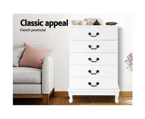 Five Chest of Drawers Organiser -White