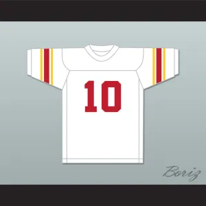 Fran Tarkenton 10 Clarke Central High School Gladiators White Football Jersey 1