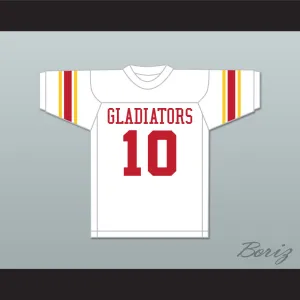 Fran Tarkenton 10 Clarke Central High School Gladiators White Football Jersey 2