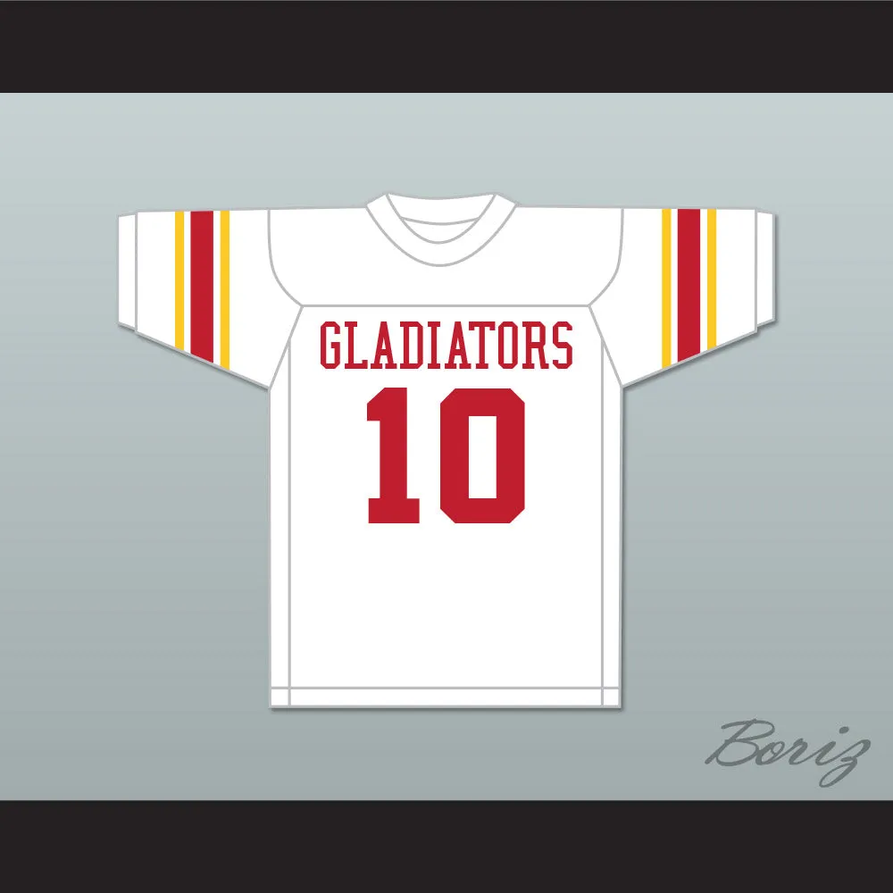 Fran Tarkenton 10 Clarke Central High School Gladiators White Football Jersey 2