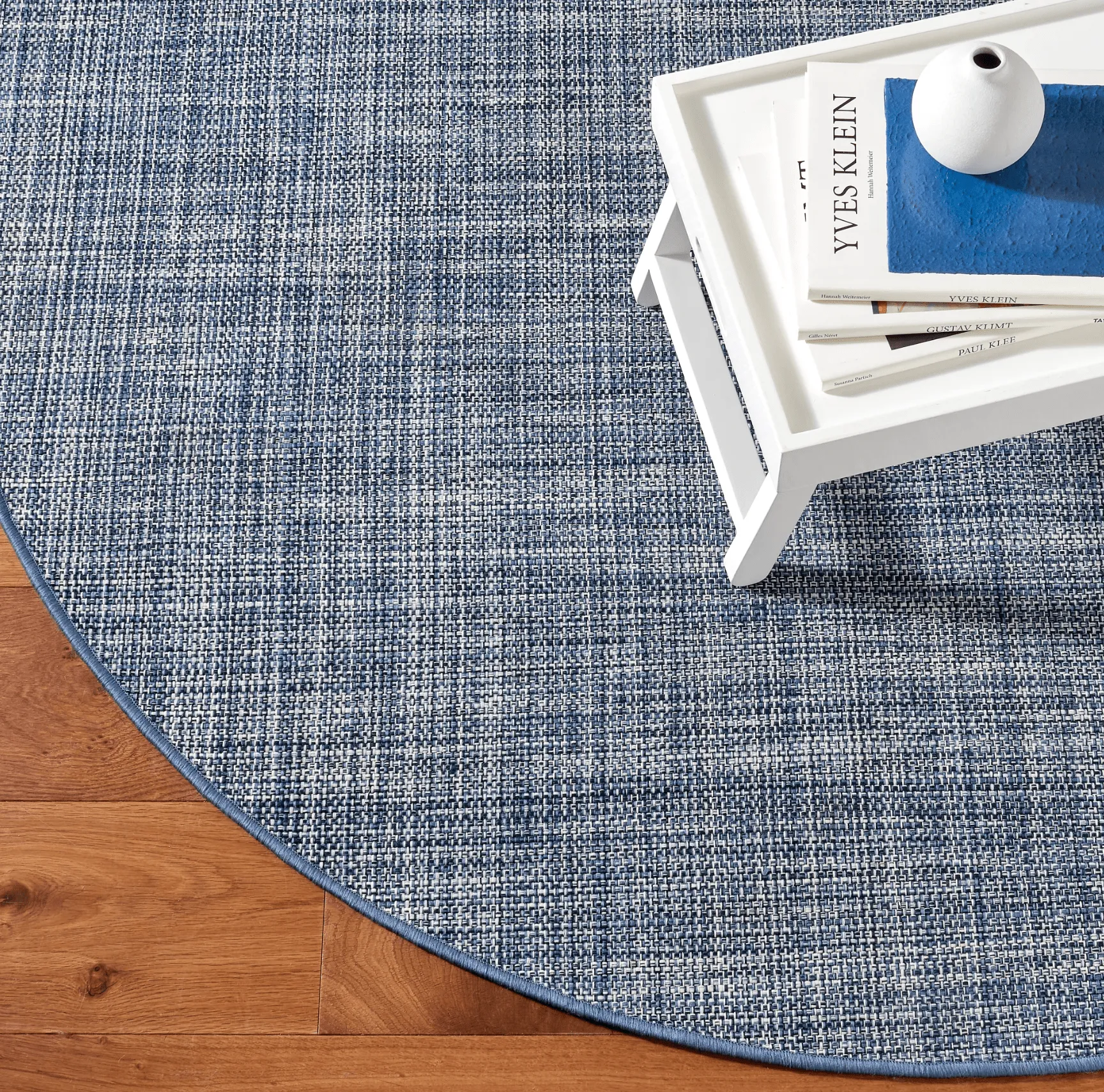 Fusion Blue Indoor/Outdoor Round Rug