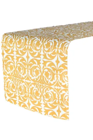 garden gate yellow ochre printed cloth table runners