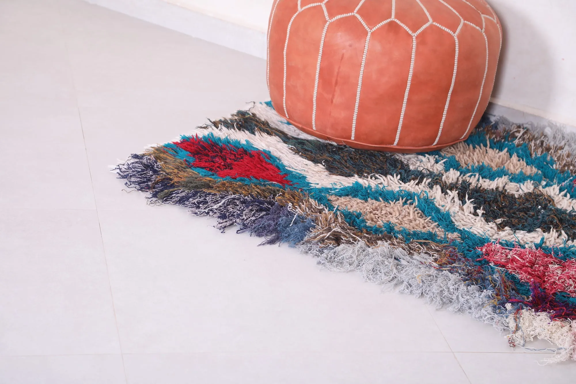 Hallway shaggy Moroccan rug 2.8 X 6.1 Feet
