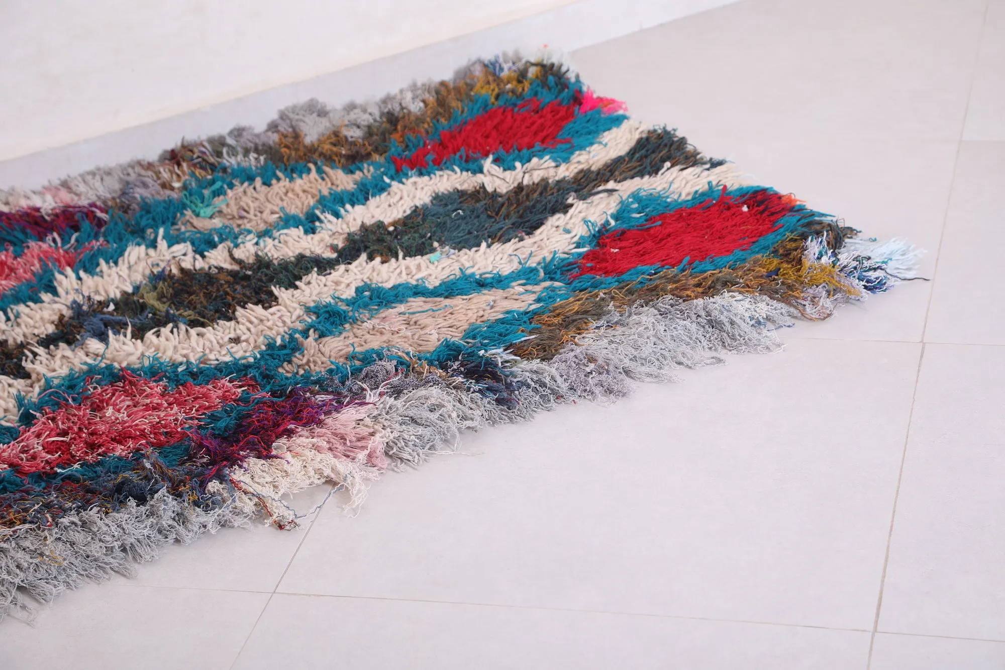 Hallway shaggy Moroccan rug 2.8 X 6.1 Feet