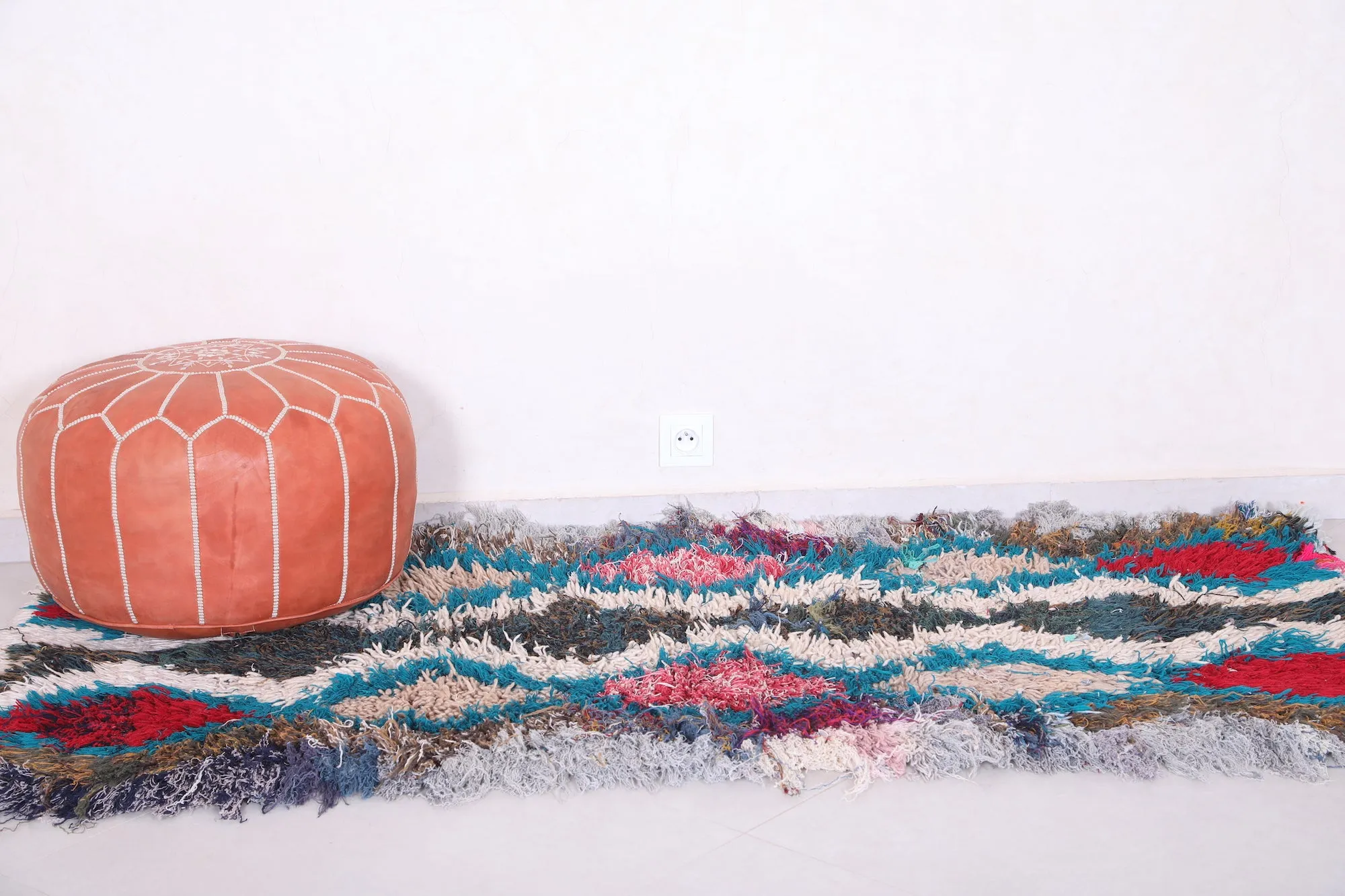 Hallway shaggy Moroccan rug 2.8 X 6.1 Feet