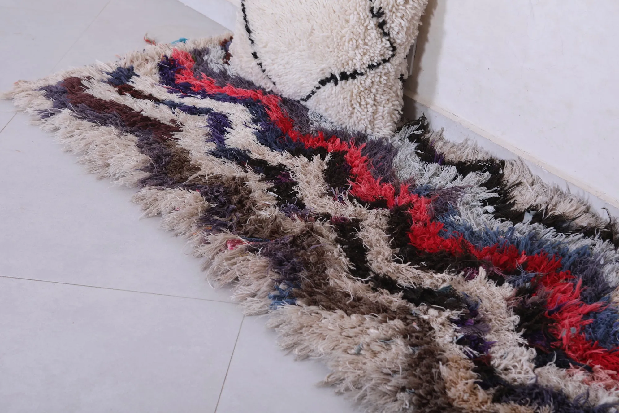 Handmade Hallway Rug Shag 2.2 X 5.4 Feet