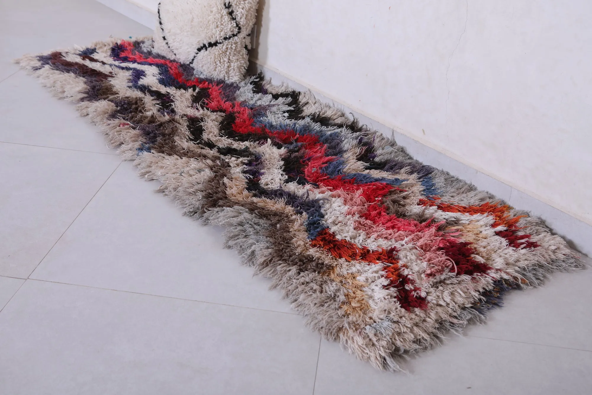 Handmade Hallway Rug Shag 2.2 X 5.4 Feet