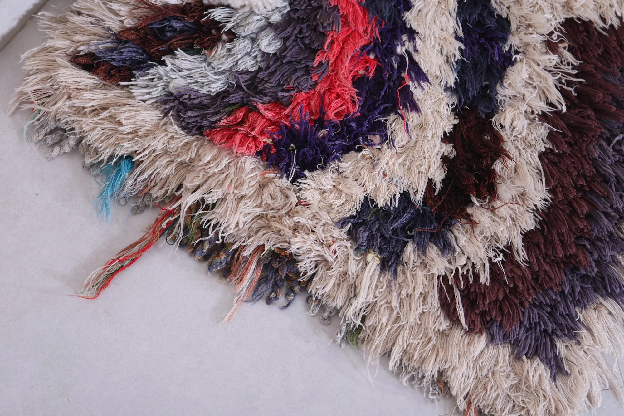 Handmade Hallway Rug Shag 2.2 X 5.4 Feet