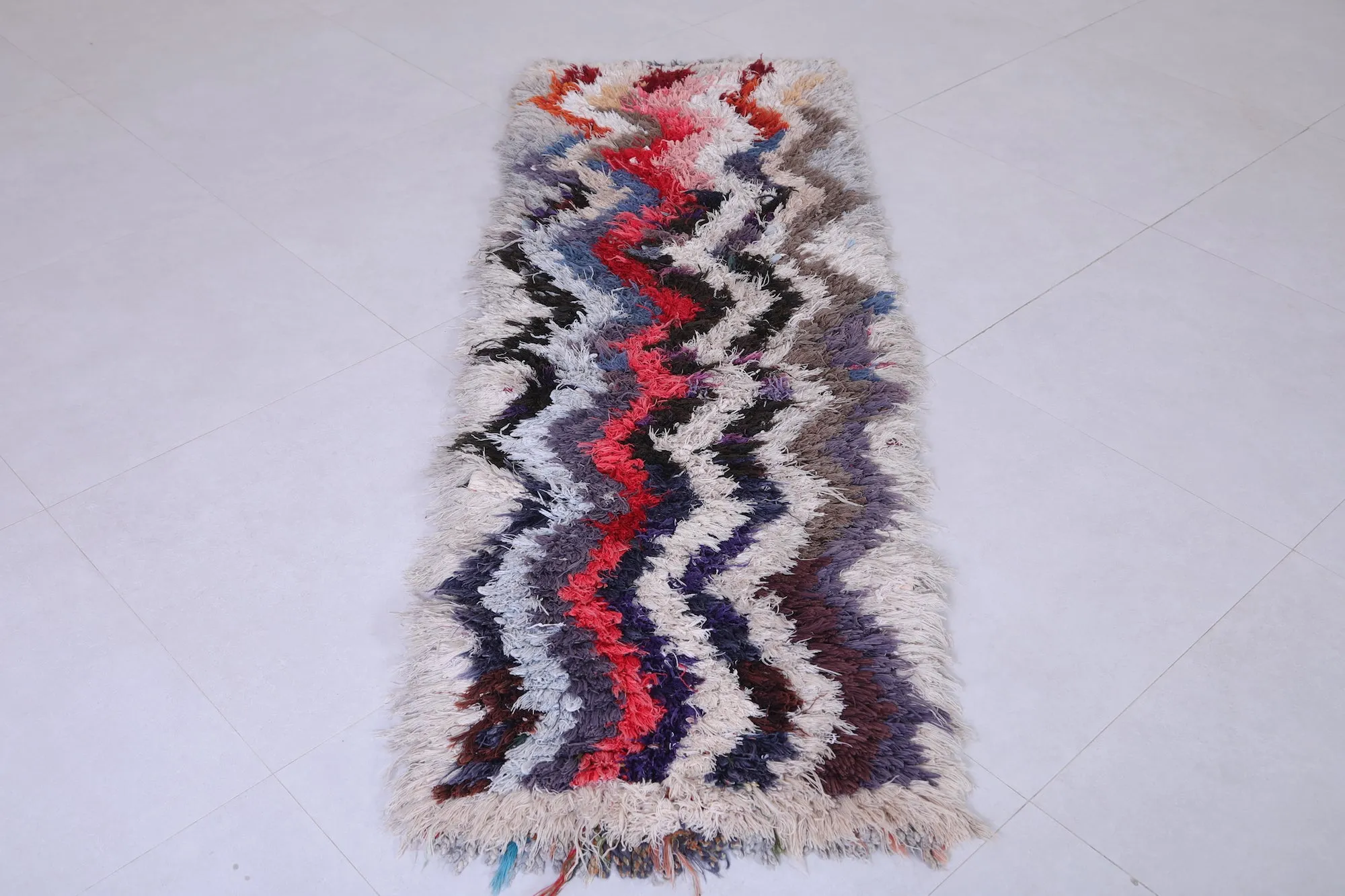 Handmade Hallway Rug Shag 2.2 X 5.4 Feet
