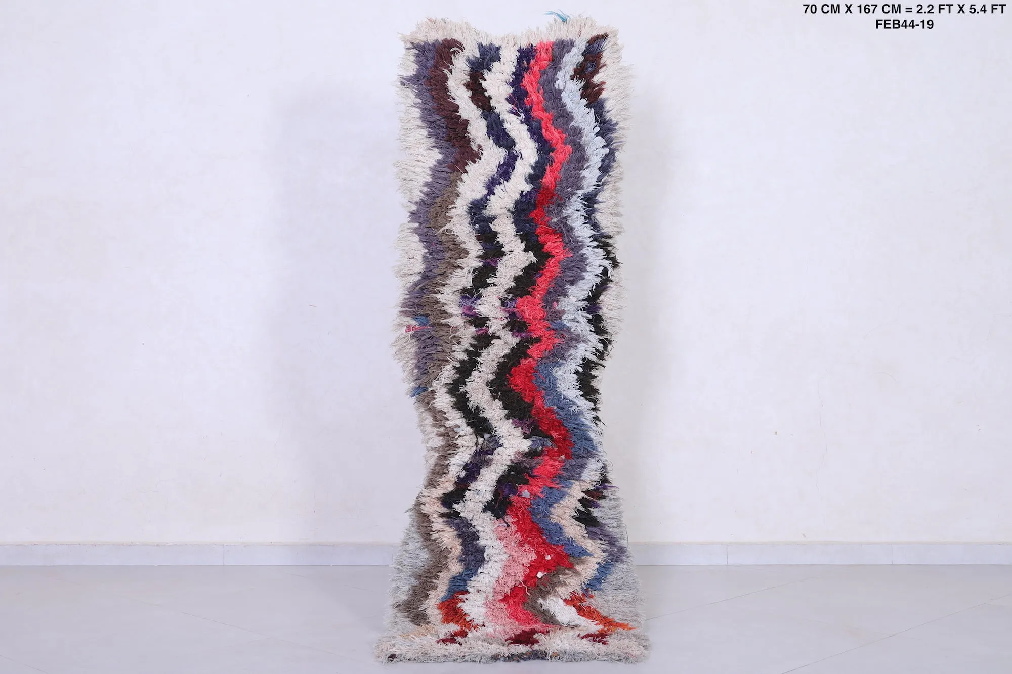 Handmade Hallway Rug Shag 2.2 X 5.4 Feet
