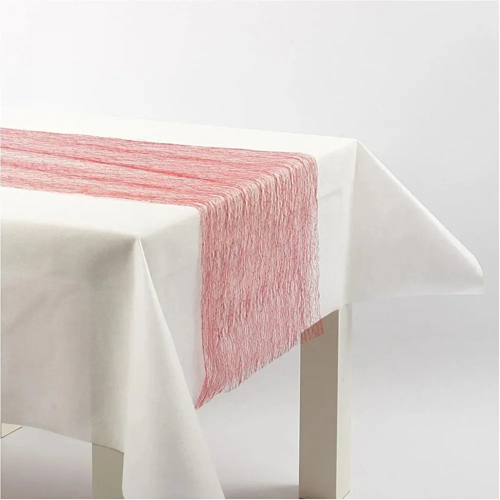Happy Moments Assorted Colour Netted Table Runner Party Supply Fabric Craft 10 m