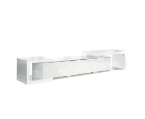 High Gloss Adjustable TV Stand Entertainment Unit - White