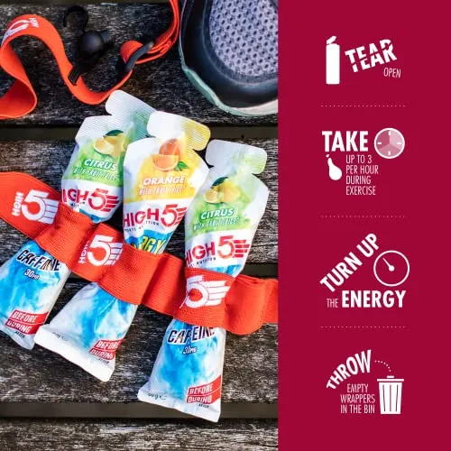 HIGH5 Energy Gel Aqua Liquid Quick Release Energy On The Go From Natural Fruit Juice (Berry 20 x 66g)
