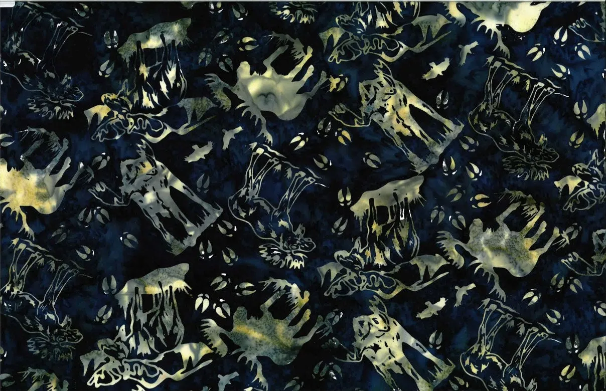 Hoffman Fabrics Navy Bull Moose Batik Fabric S2344-19-Navy