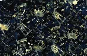 Hoffman Fabrics Navy Bull Moose Batik Fabric S2344-19-Navy