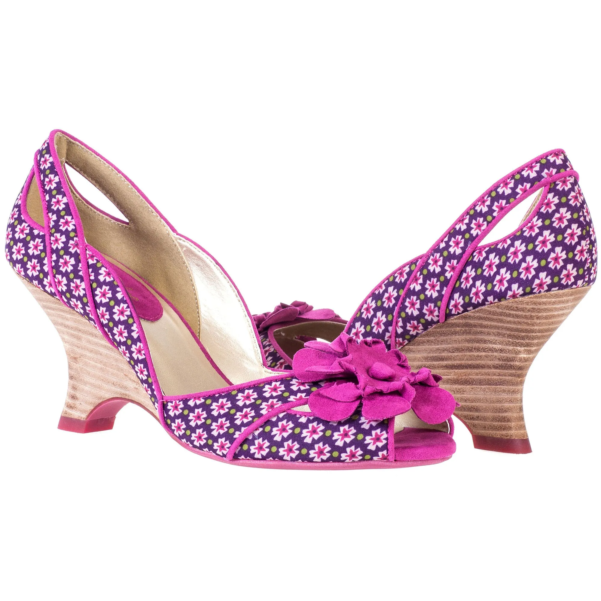 Holly Violet Floral Peeptoes by Ruby Shoo