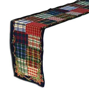 Homvare Christmas Table Setting Full Length Runner for Holiday Dinner, Friends & Family Gathering, Festivities, Cocktail Parties, Home Décor, Woven Tapestry 13”x72”