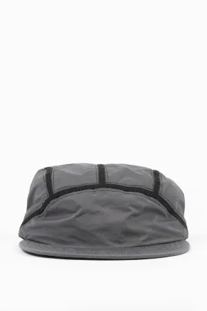 HOUSE OF PAA RUNNERS CAP CHARCOAL CRINKLED TAFFETA
