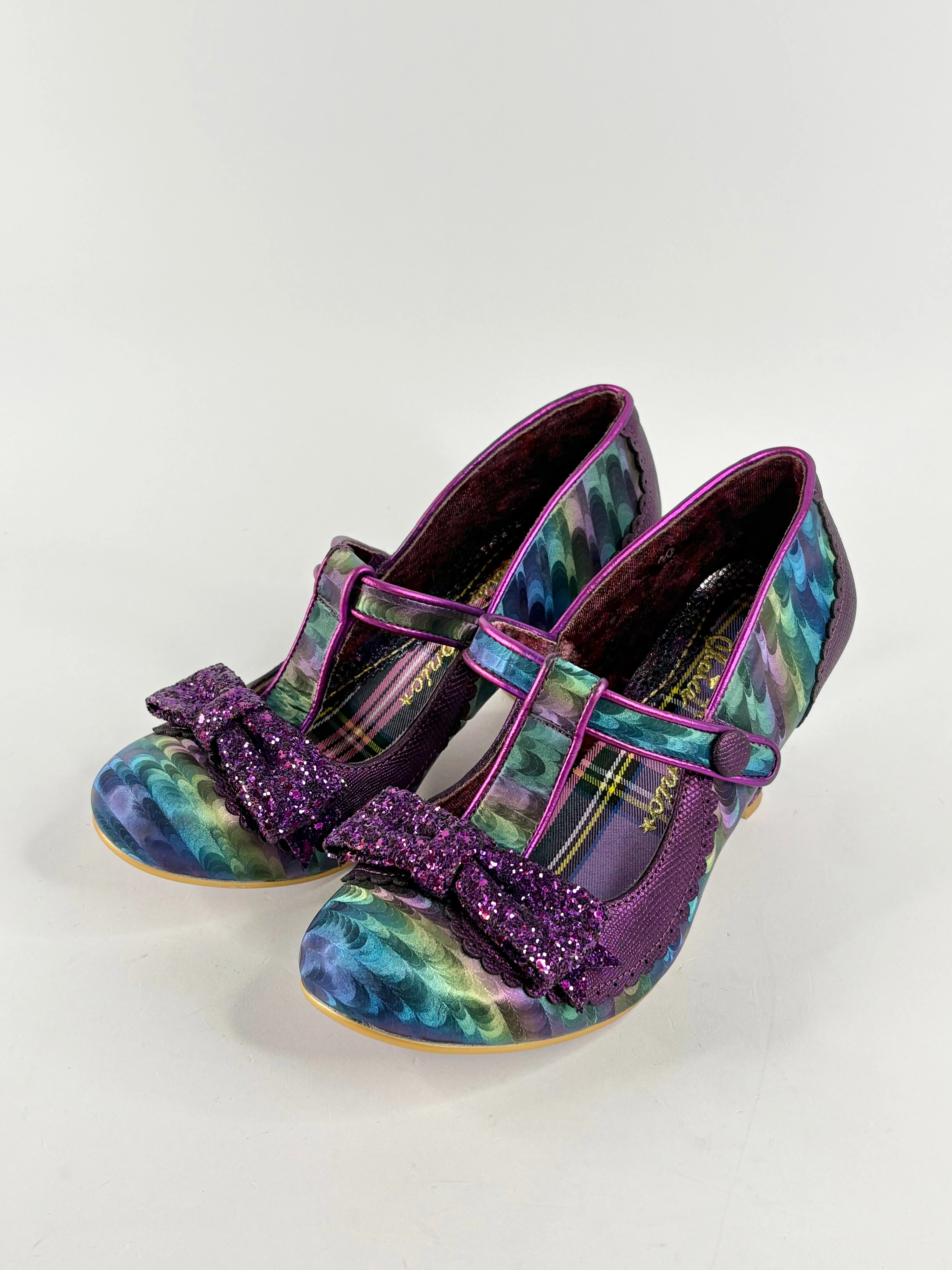 Irregular Choice Iridescent Glitter-Bow Mary Janes - EU40