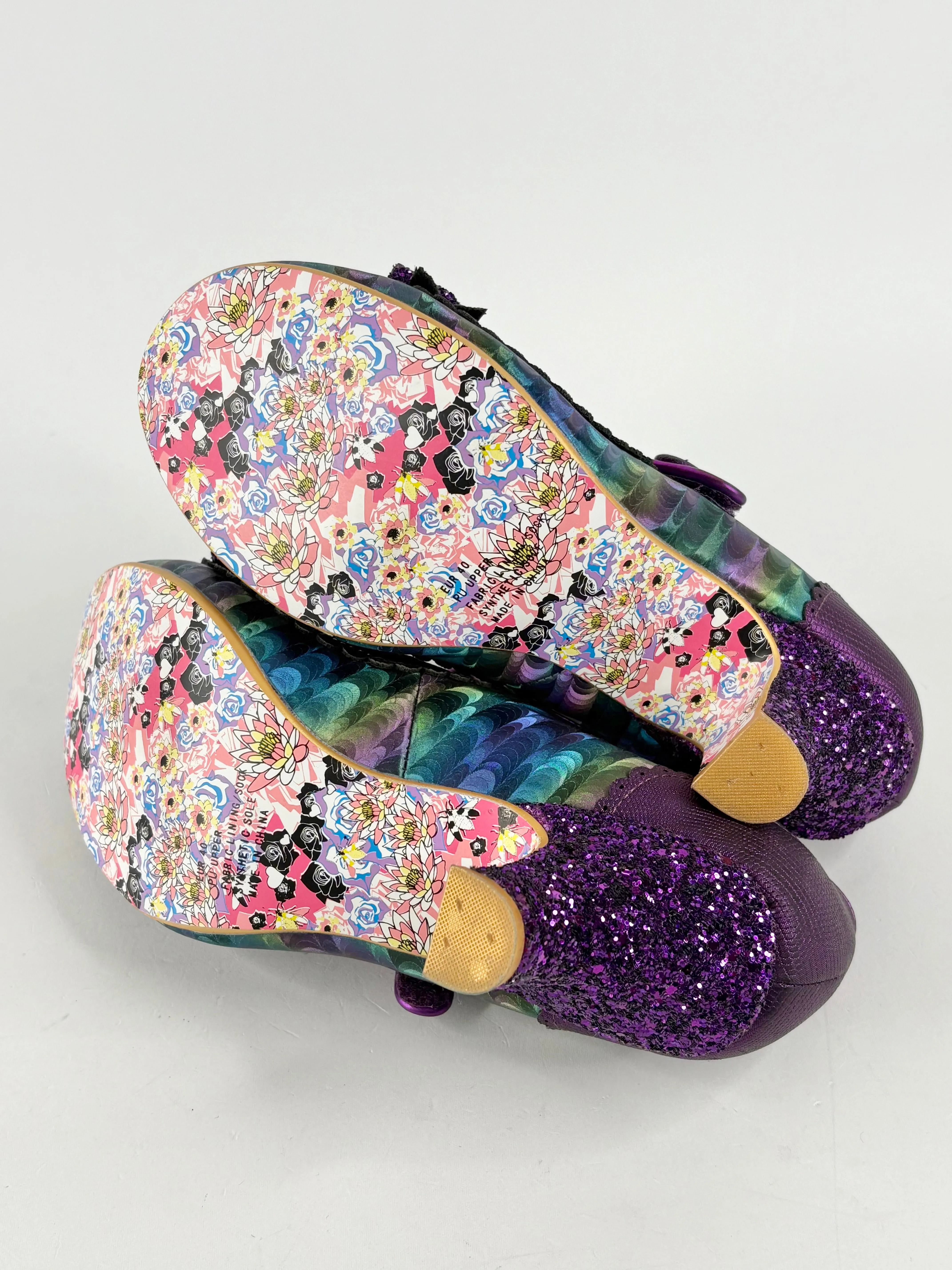 Irregular Choice Iridescent Glitter-Bow Mary Janes - EU40