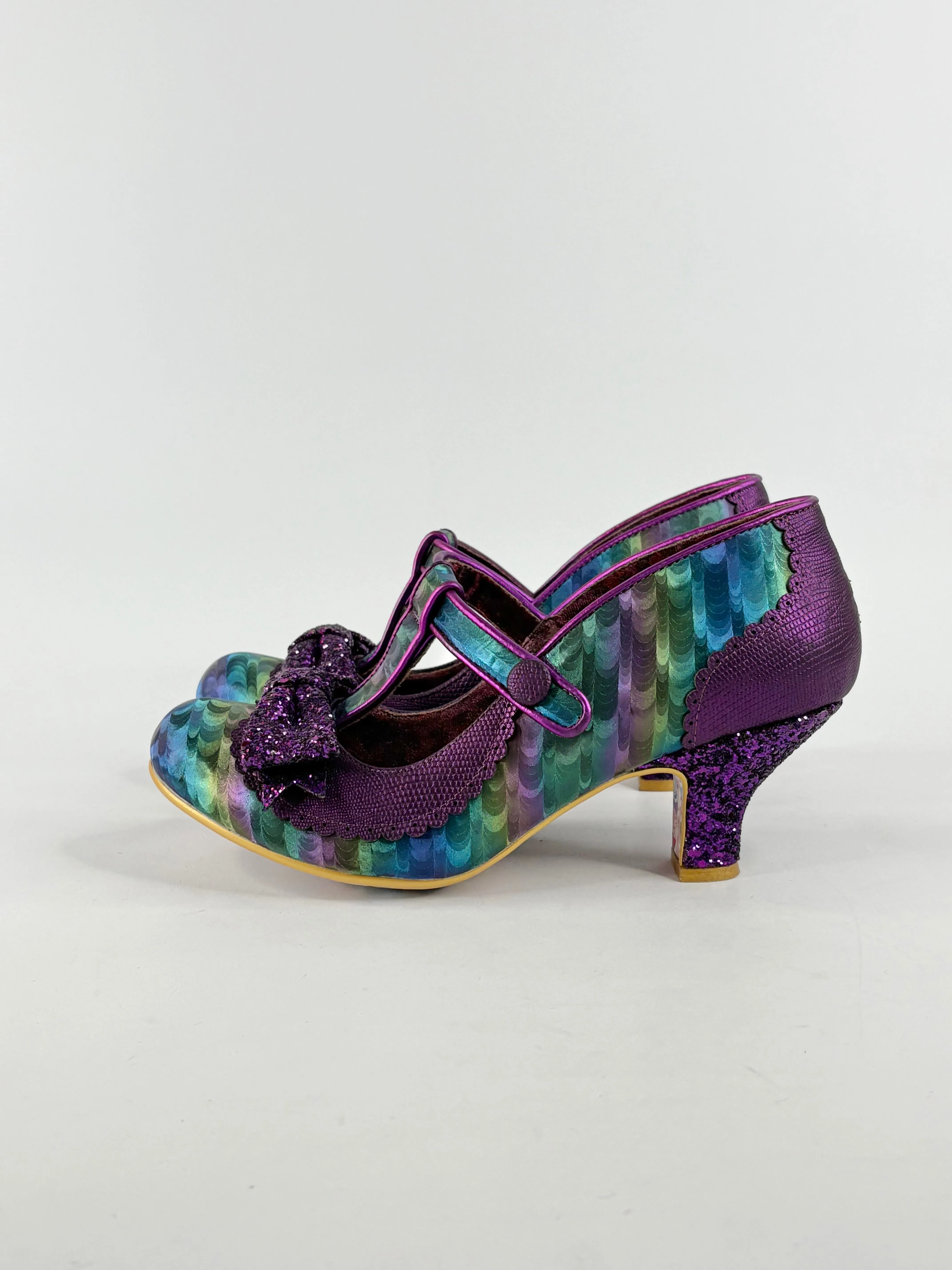 Irregular Choice Iridescent Glitter-Bow Mary Janes - EU40