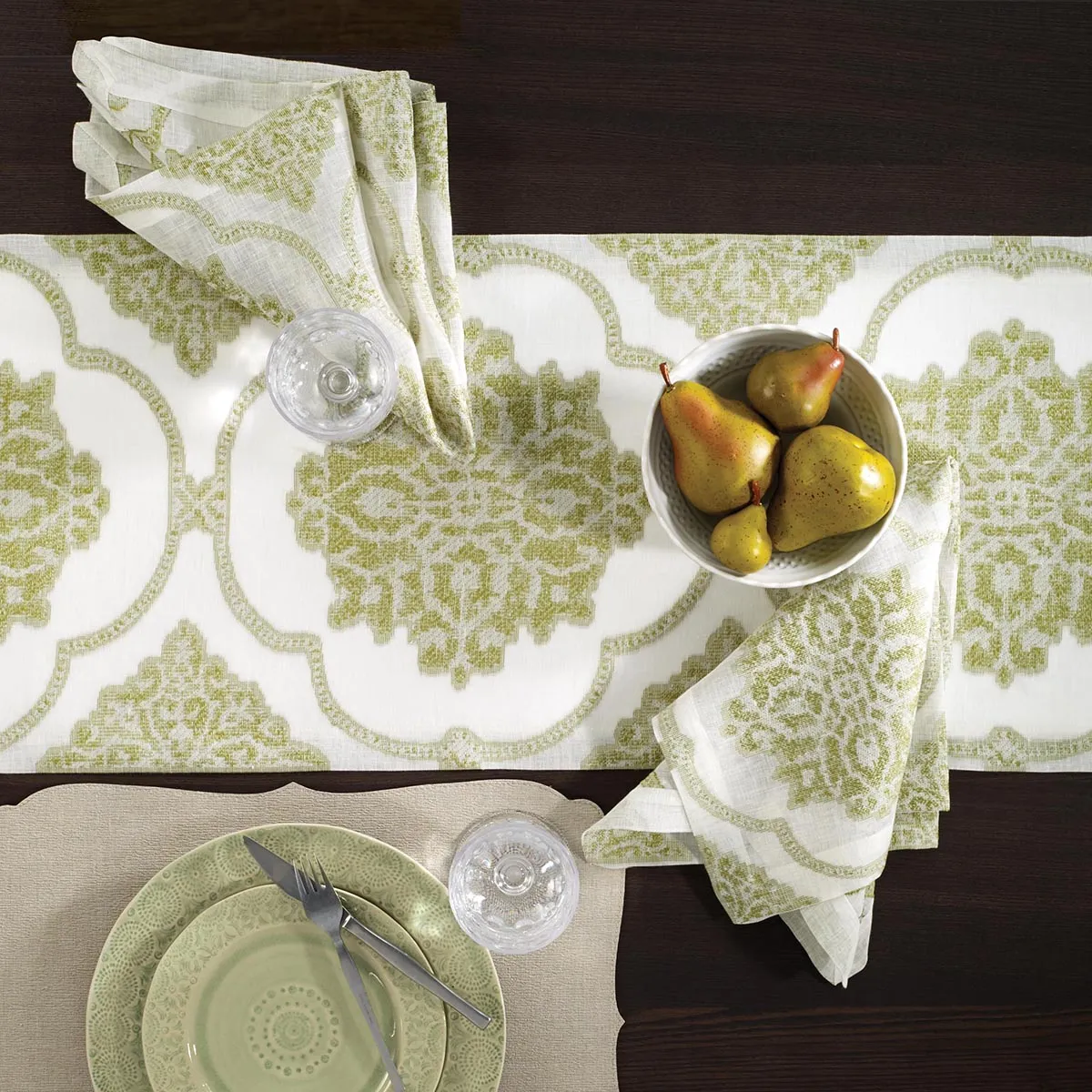 Kevin's Jacquard Pattern Linen Table Runner