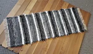 Kitchen or Hallway Runner Rug - 28" x 6' 2" Black, Gray & White